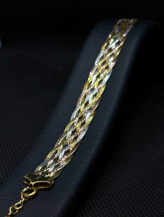 دستبند نقره بافت ایتالیایی 8 رج