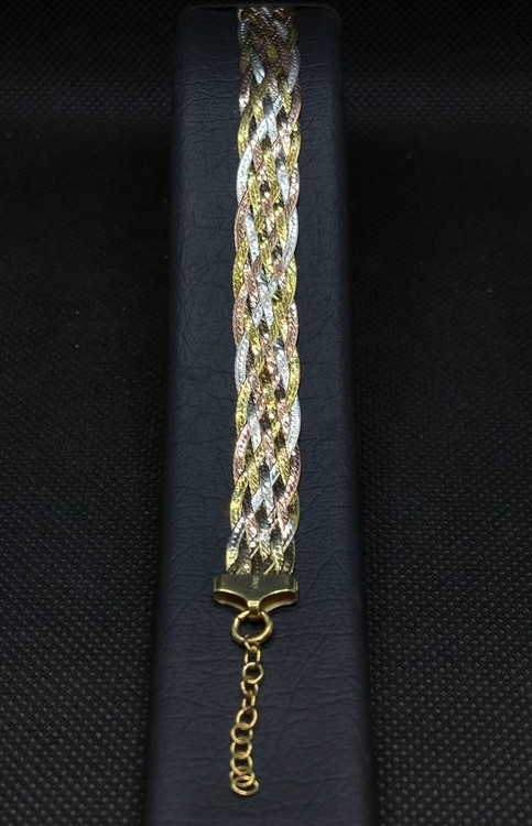 دستبند نقره بافت ایتالیایی 8 رج