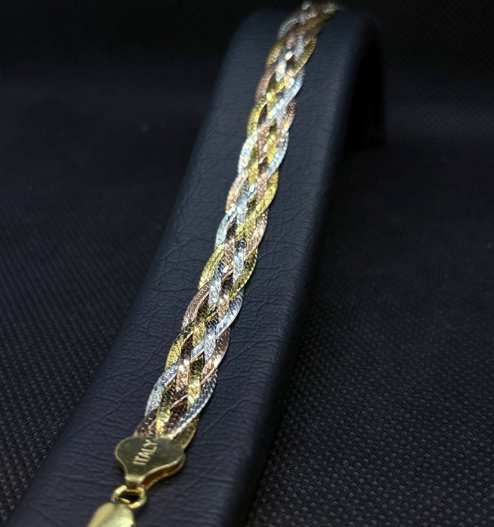 دستبند نقره زنانه بافت ایتالیایی 6 رج