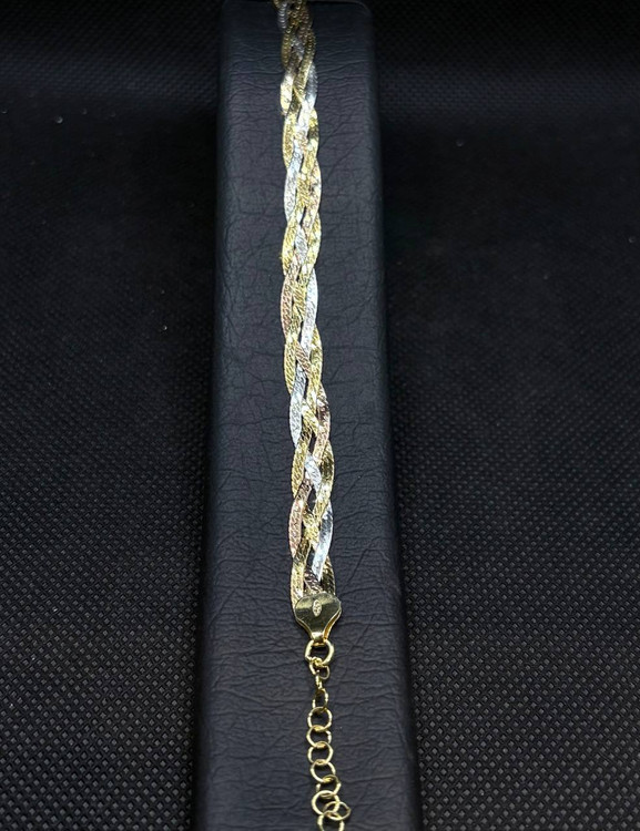 دستبند نقره زنانه بافت ایتالیایی 4 رج دو رو