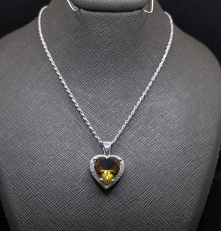 گردنبند نقره زنانه سنگ الکساندریت قلبی