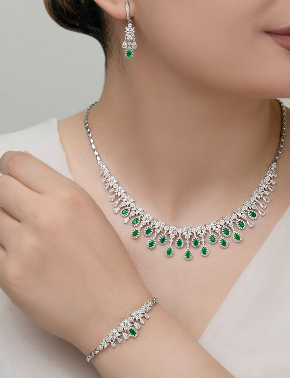 سرویس نقره زنانه جواهری فلاور