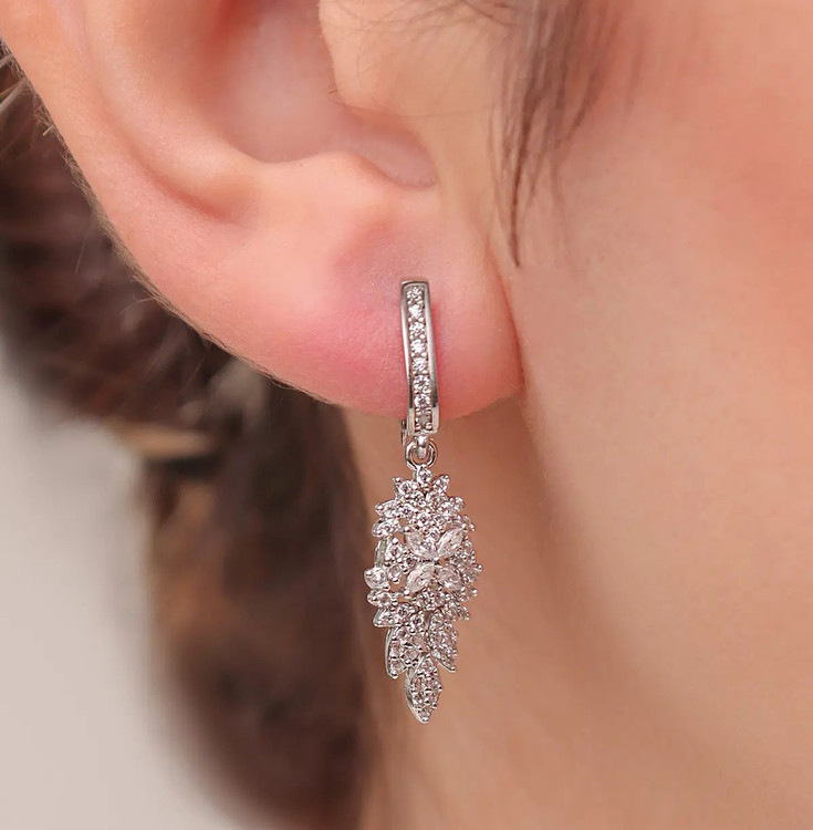 سرویس گوشواره نقره جواهری مجلسی