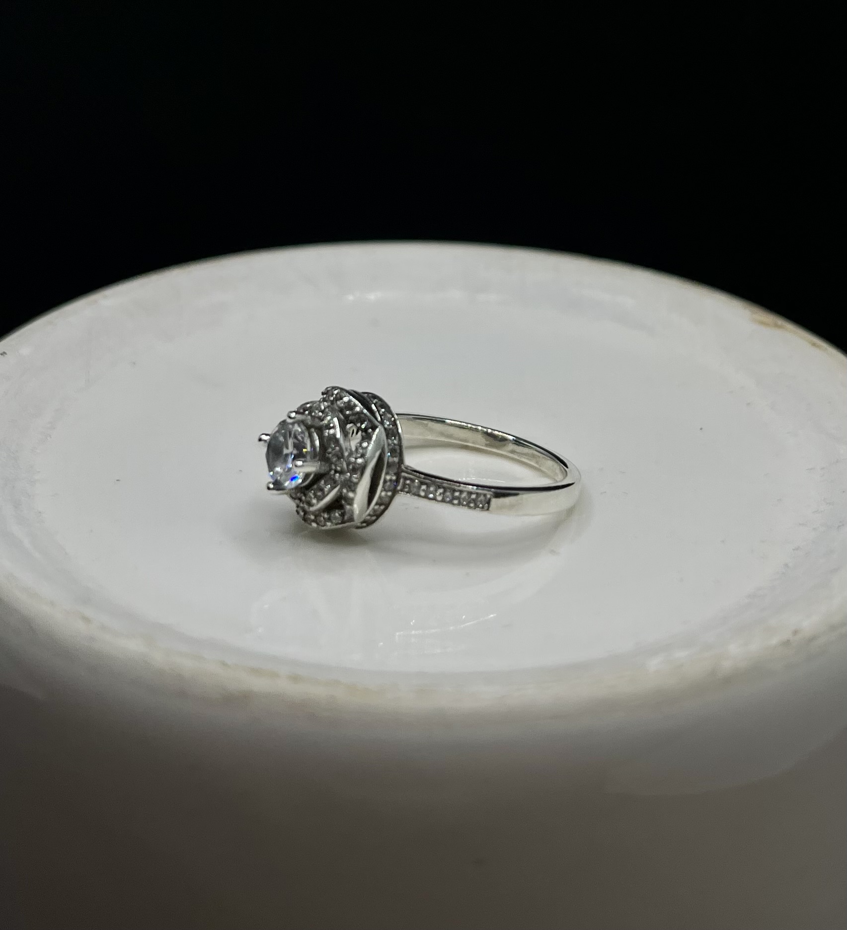 انگشتر نقره زنانه سولیتر فلاور