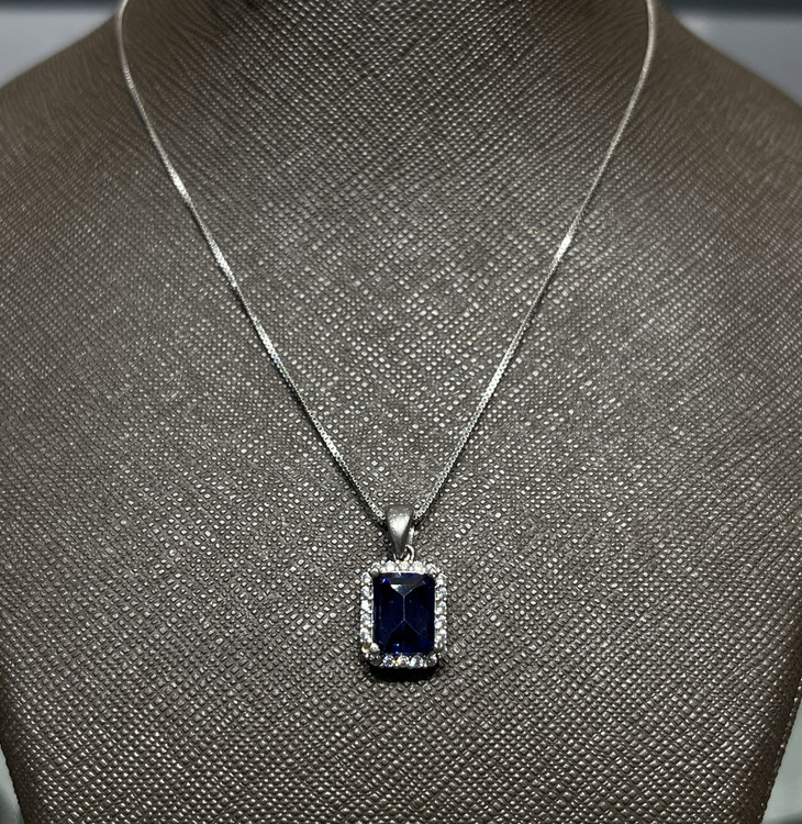 گردنبند نقره زنانه یاقوت کبود