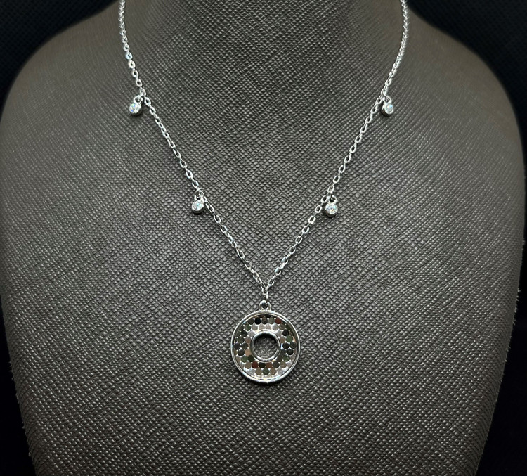 گردنبند نقره زنانه رینگی تراش