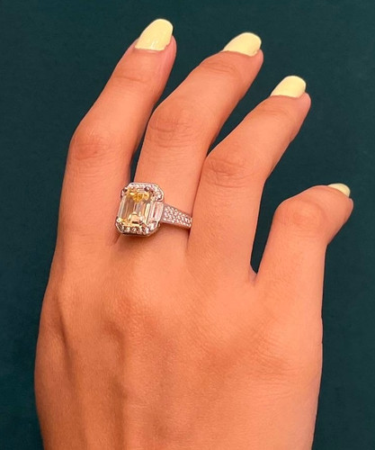 انگشتر نقره زنانه سیترین نگین باگت