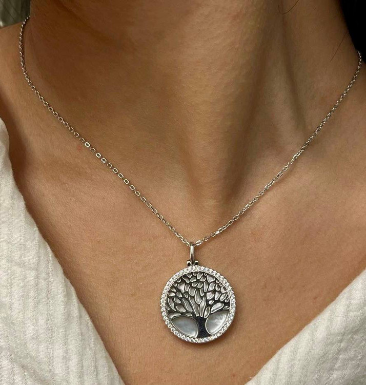 گردنبند نقره زنانه صدف درخت زندگی