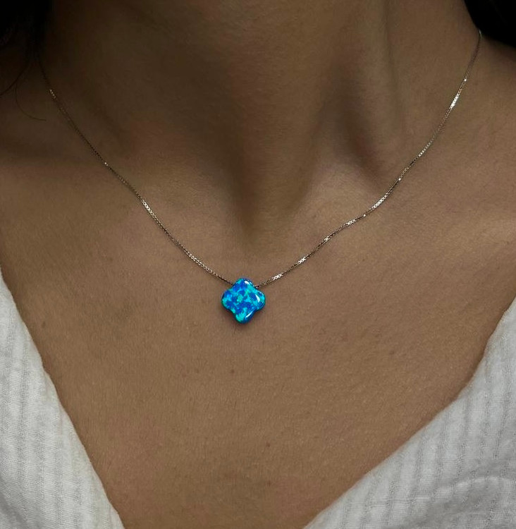 گردنبند نقره زنانه ونکلیف اوپال