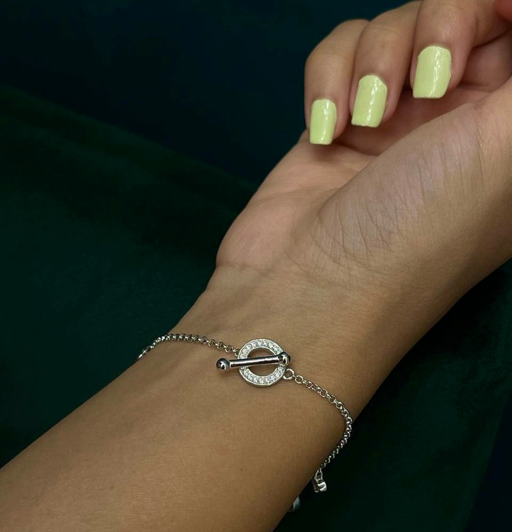 دستبند نقره مردانه سیاه قلم شیروخورشید