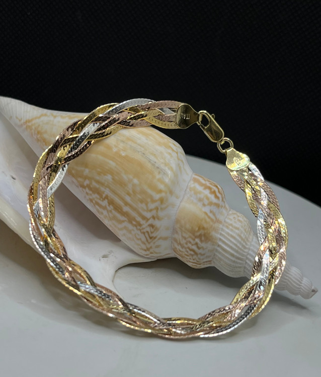 دستبند نقره زنانه بافت ایتالیایی 5 رج