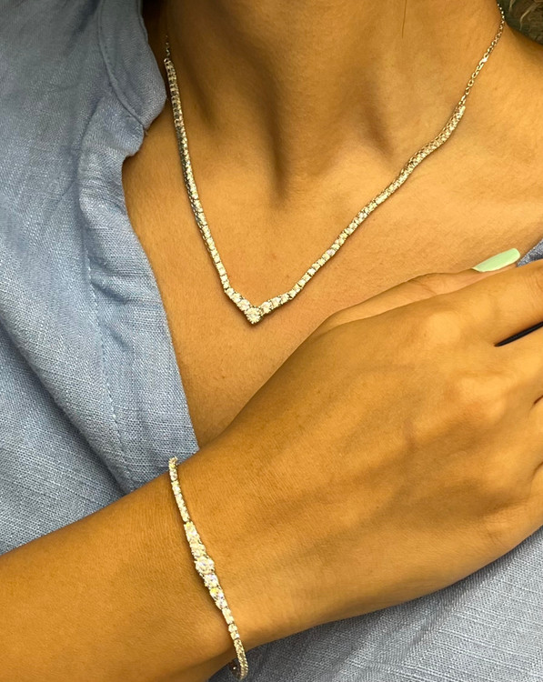 نیم ست نقره زنانه تنیسی هفتی