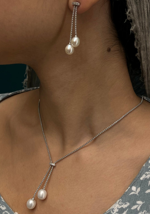 نیم ست نقره زنانه مروارید