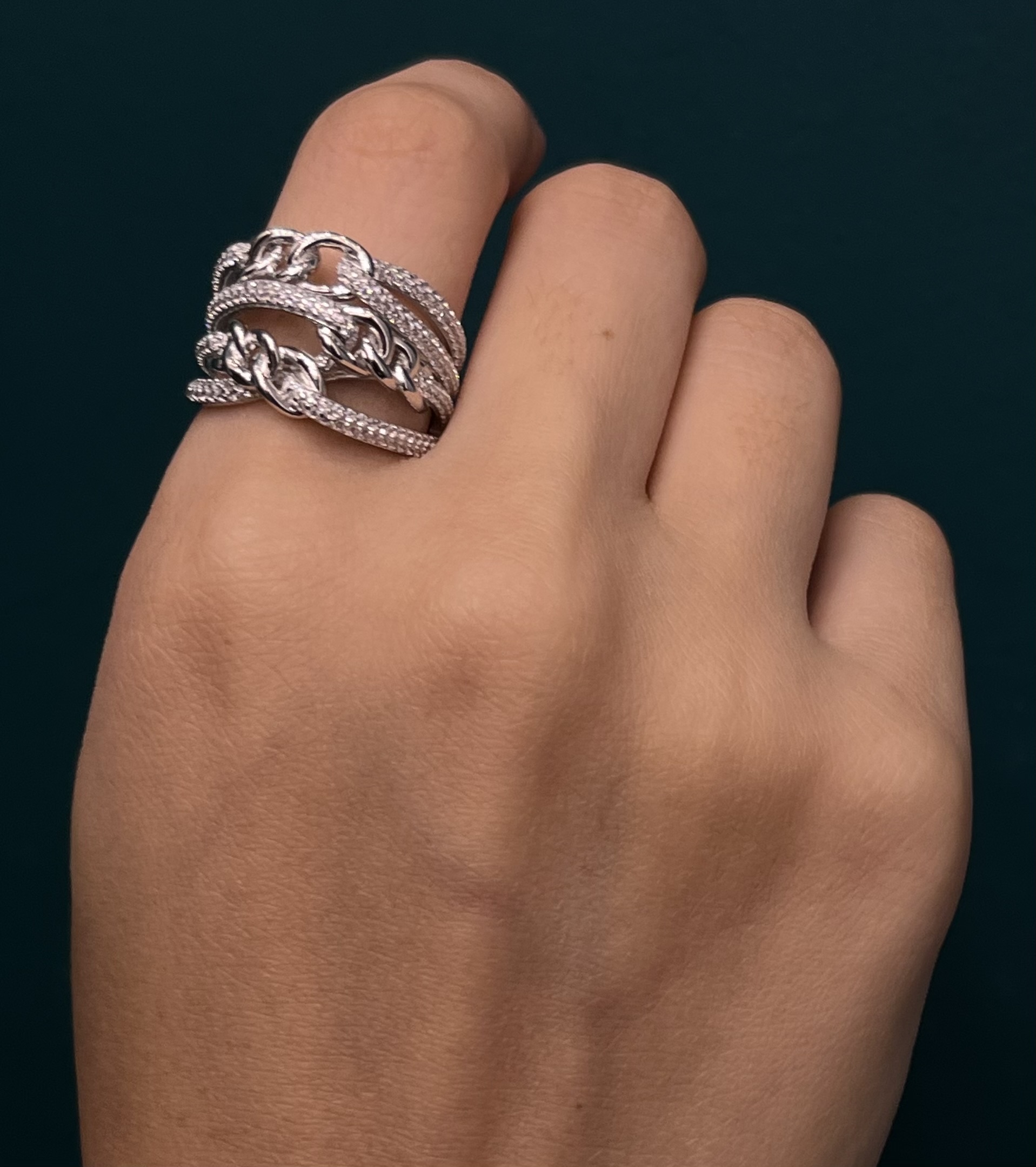 انگشتر نقره زنانه پورتوفینو نگینی