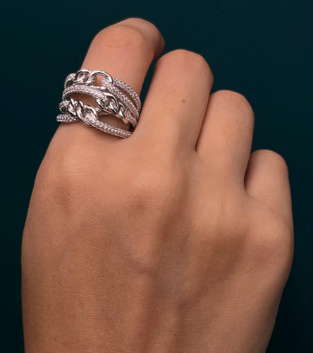 انگشتر نقره زنانه پورتوفینو نگینی