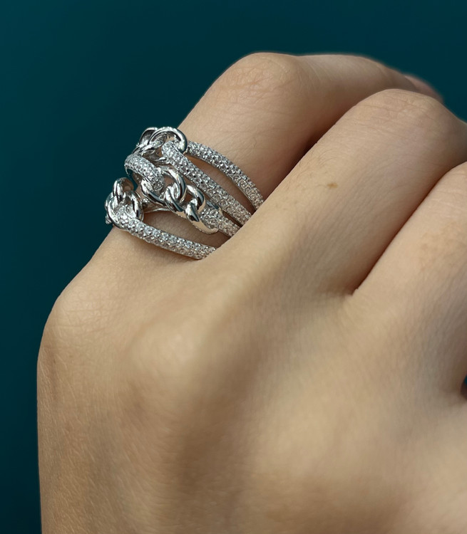 انگشتر نقره زنانه پورتوفینو نگینی