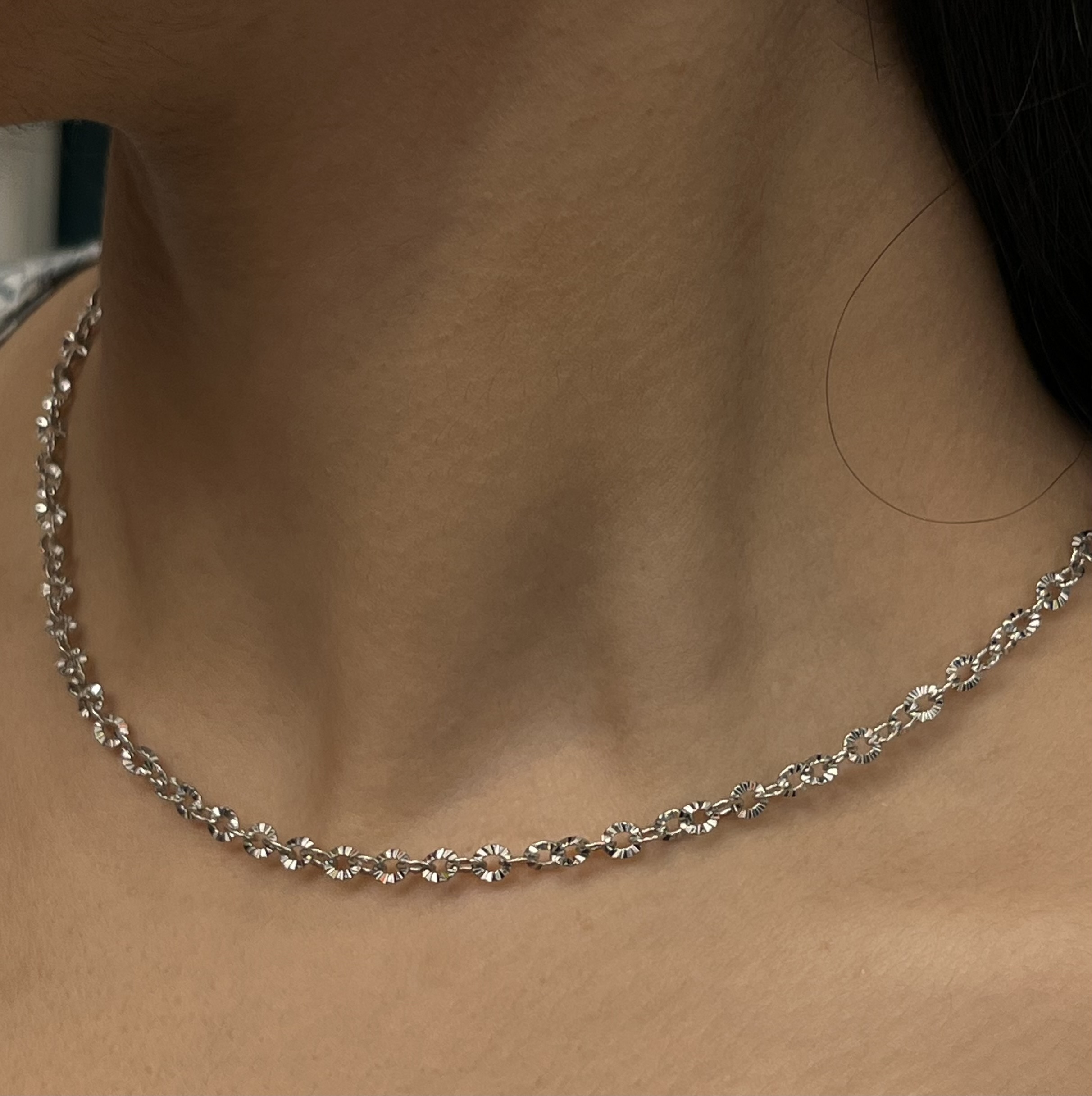 گردنبند نقره زنانه دیپلمات گرد تمام تراش