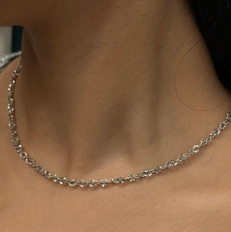 گردنبند نقره زنانه دیپلمات گرد تمام تراش