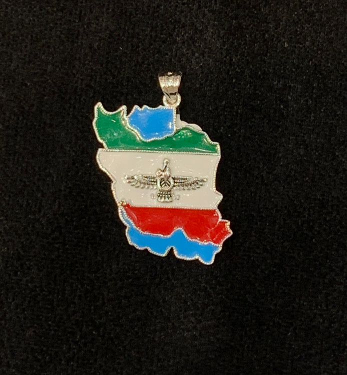 گردنبند نقره زنانه نقشه ایران فروهر