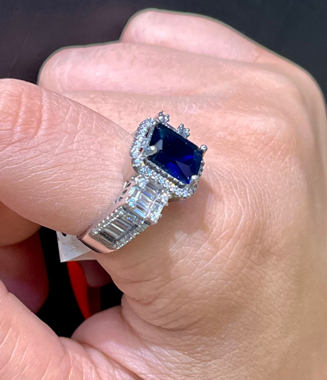 انگشتر نقره زنانه کوارتز آبی کبود