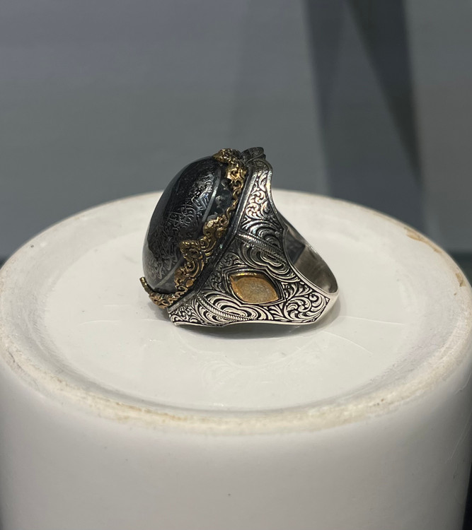 انگشتر نقره مردانه آیت الکرسی حدید