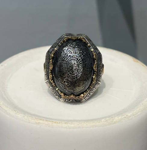 انگشتر نقره مردانه آیت الکرسی حدید