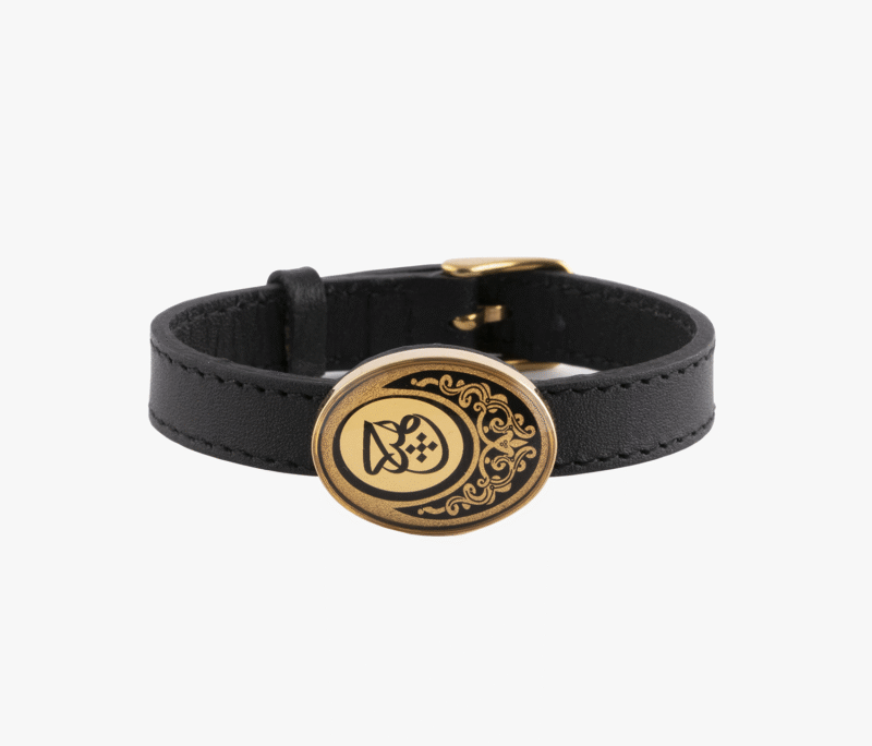 دستبند ورق طلا چرم هیچ