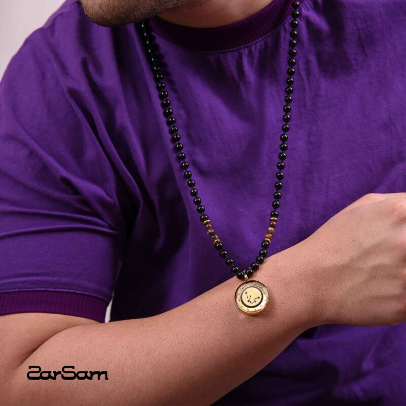 گردنبند ورق طلا بهمن زودیاک