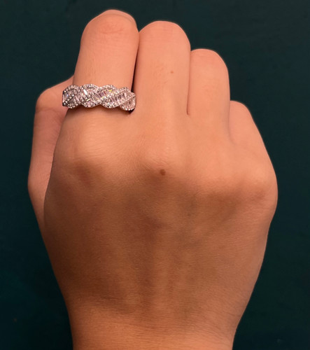 انگشتر نقره زنانه نگین باگت