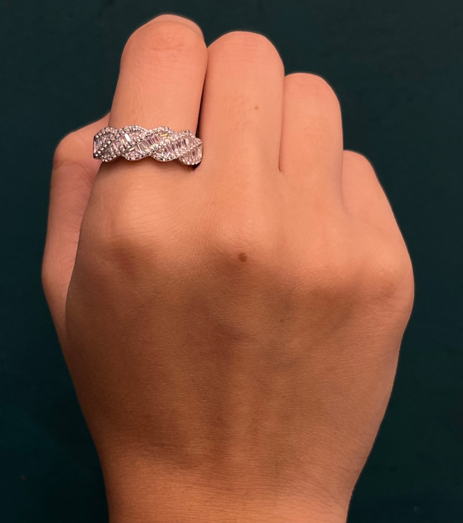 انگشتر نقره زنانه نگین باگت