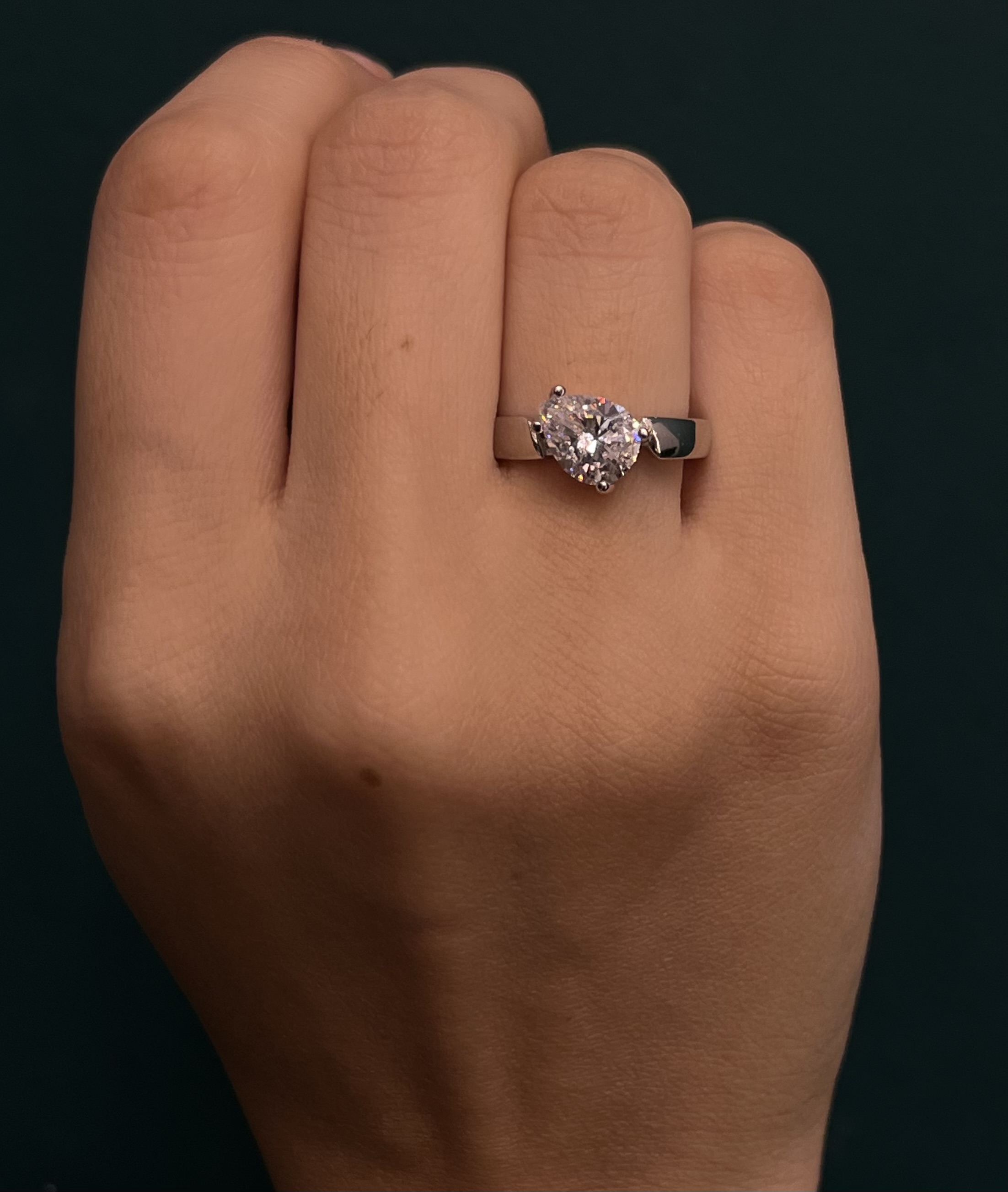 انگشتر نقره زنانه موزانایت اشکی