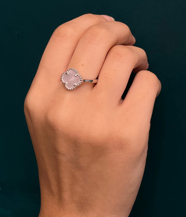 انگشتر نقره زنانه ونکلیف صدف