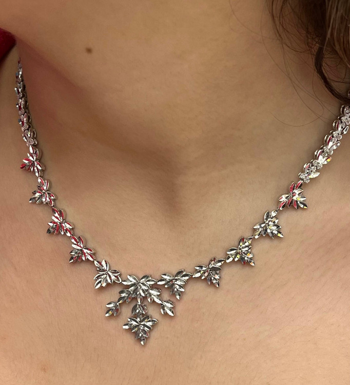 گردنبند نقره زنانه خوشه ای تمام تراش