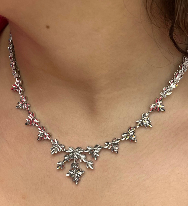 گردنبند نقره زنانه خوشه ای تمام تراش