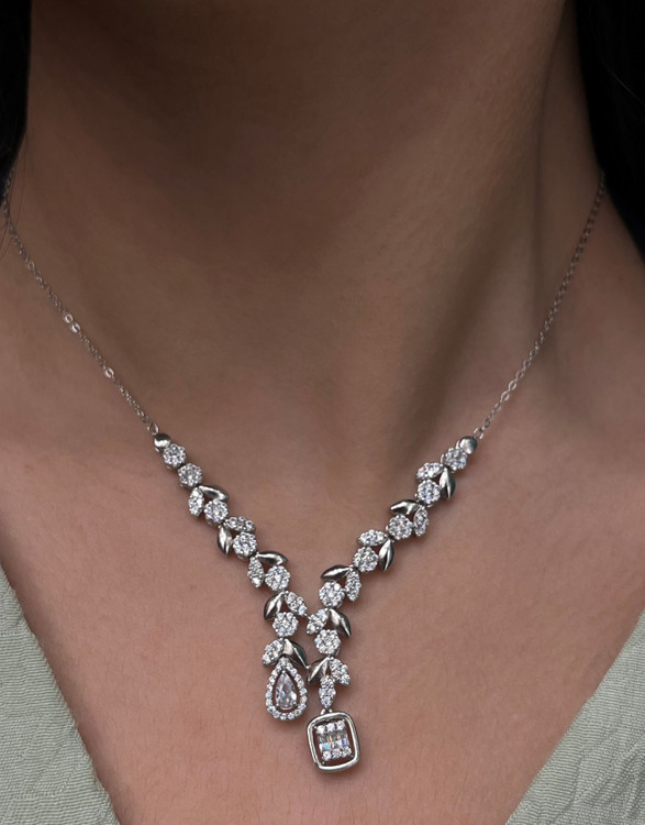 گردنبند نقره زنانه فلاور خوشه ای