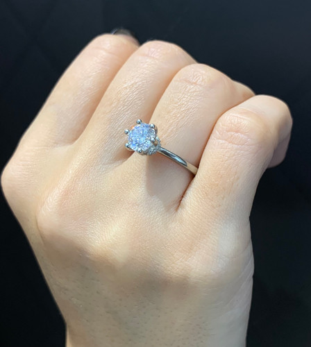 انگشتر نقره زنانه سولیتر پایه بلند