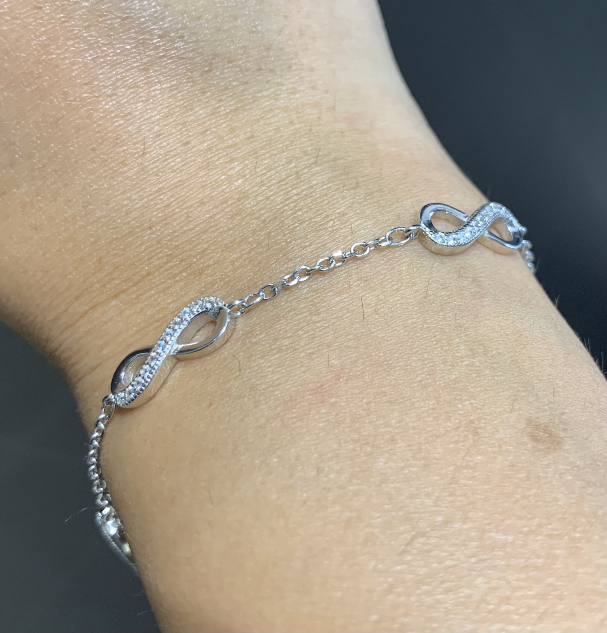 دستبند نقره زنانه بی نهایت