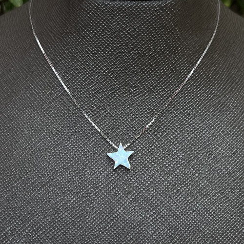 گردنبند نقره زنانه سنگ اوپال ستاره ای