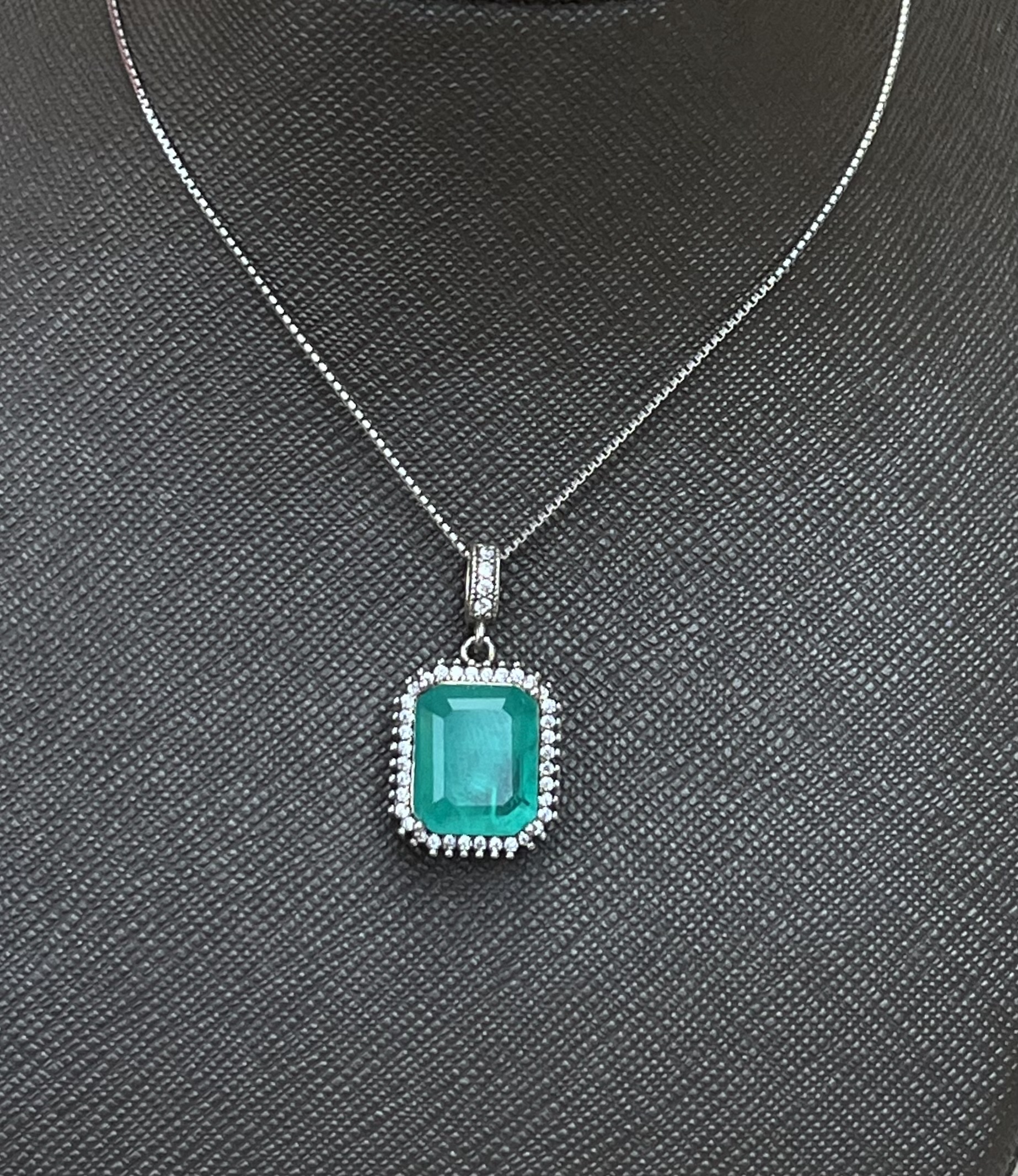 گردنبند نقره زنانه آپاتیت دورنگین