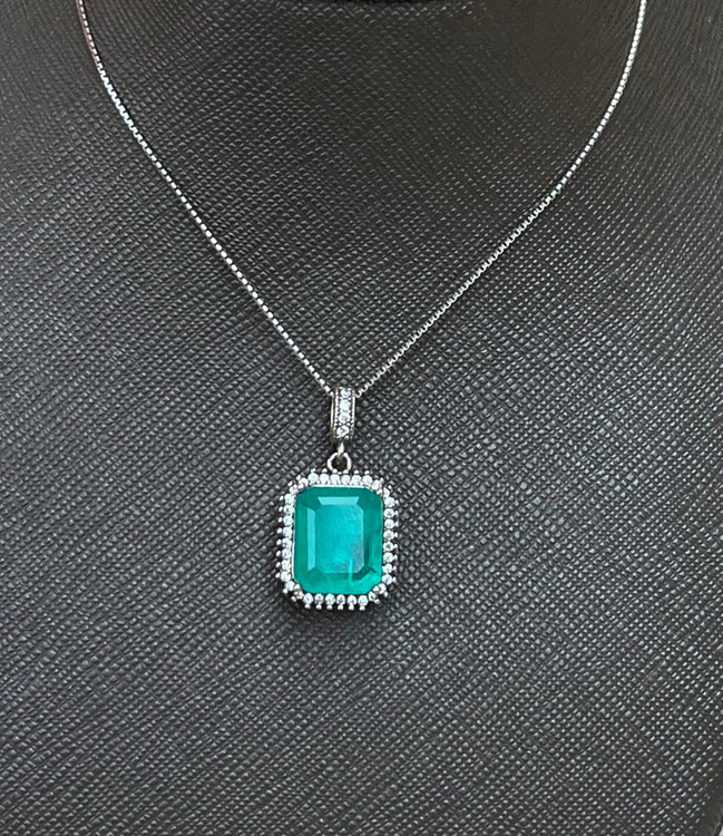 گردنبند نقره زنانه آپاتیت دورنگین