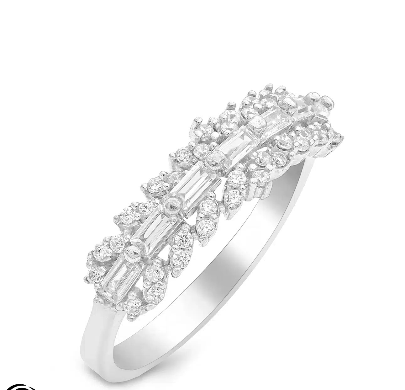 انگشتر نقره زنانه نگین باگت