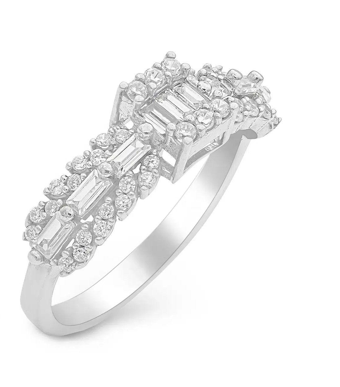 انگشتر نقره زنانه نگین باگت