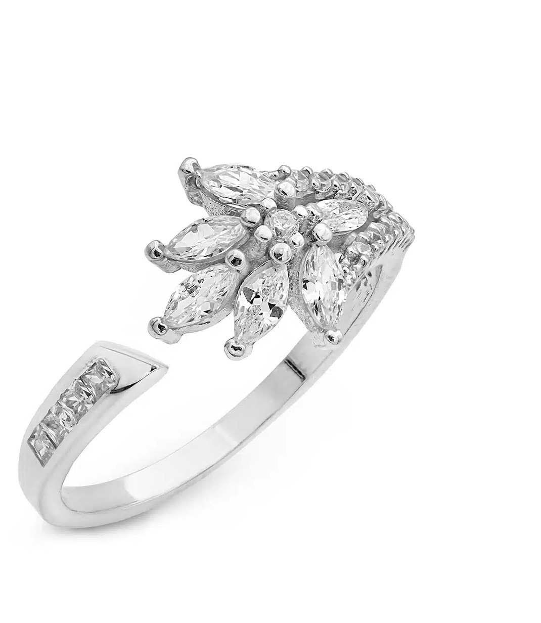 انگشتر نقره زنانه دو سر نگین مارکیز