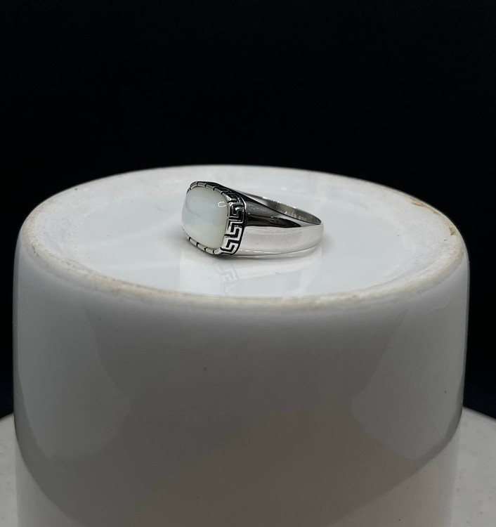 انگشتر نقره مردانه صدف دامله طرح ورساچ