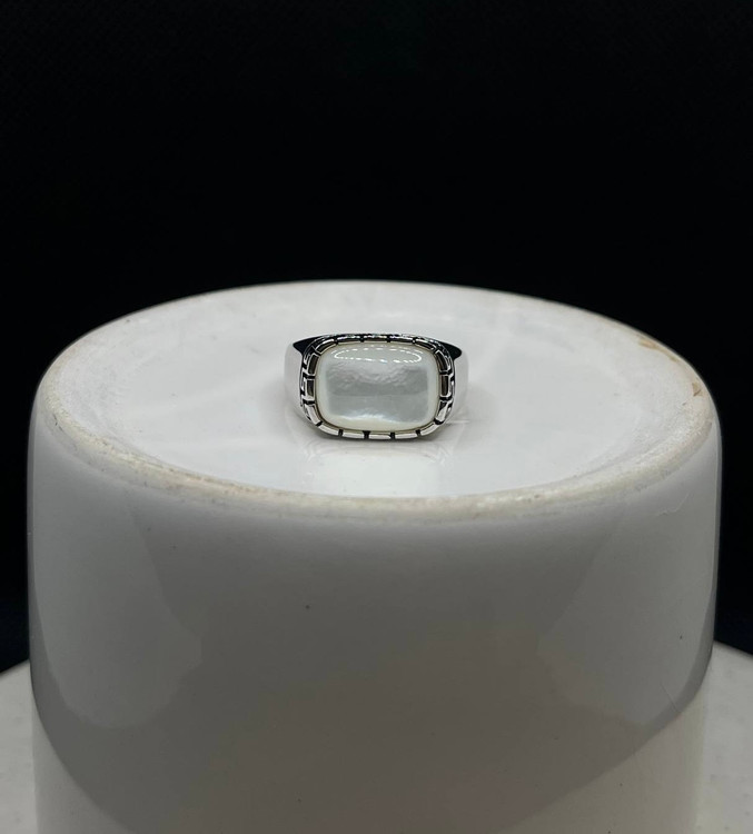 انگشتر نقره مردانه صدف دامله طرح ورساچ