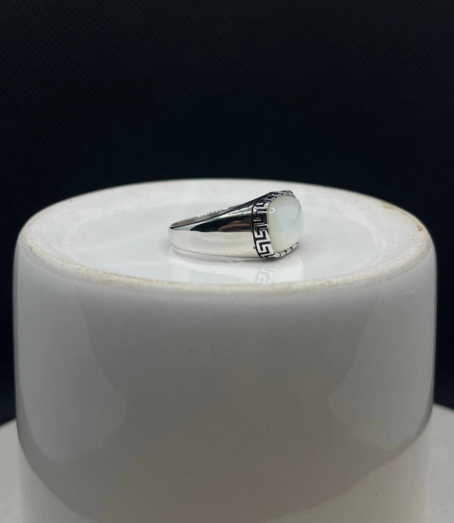 انگشتر نقره مردانه صدف دامله طرح ورساچ