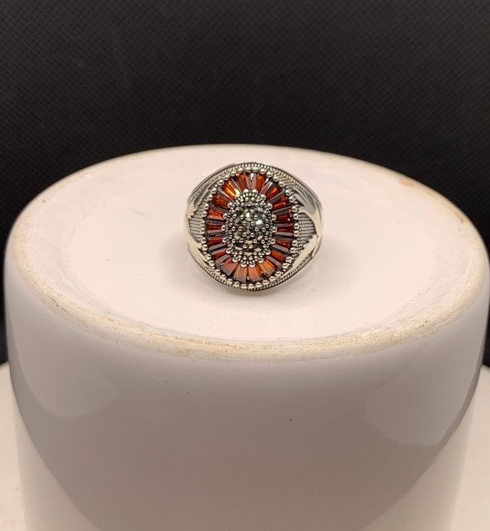 انگشتر نقره مردانه عقیق قرمز باگت