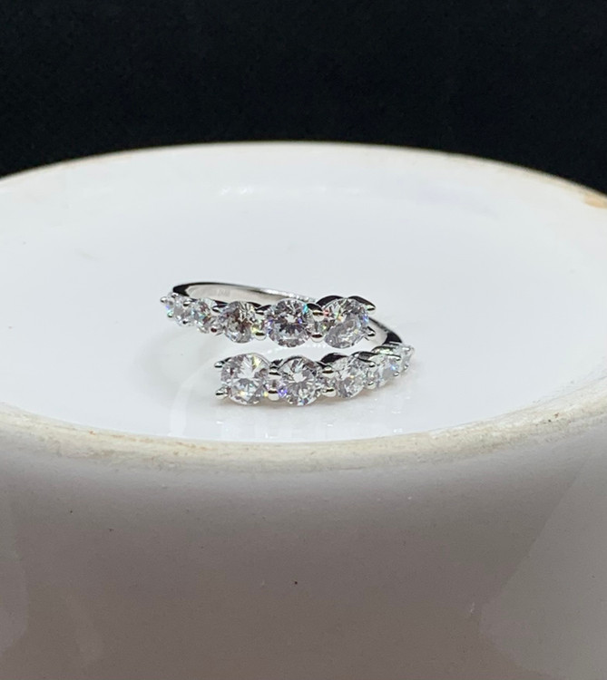 انگشتر نقره زنانه دو سر تنیسی