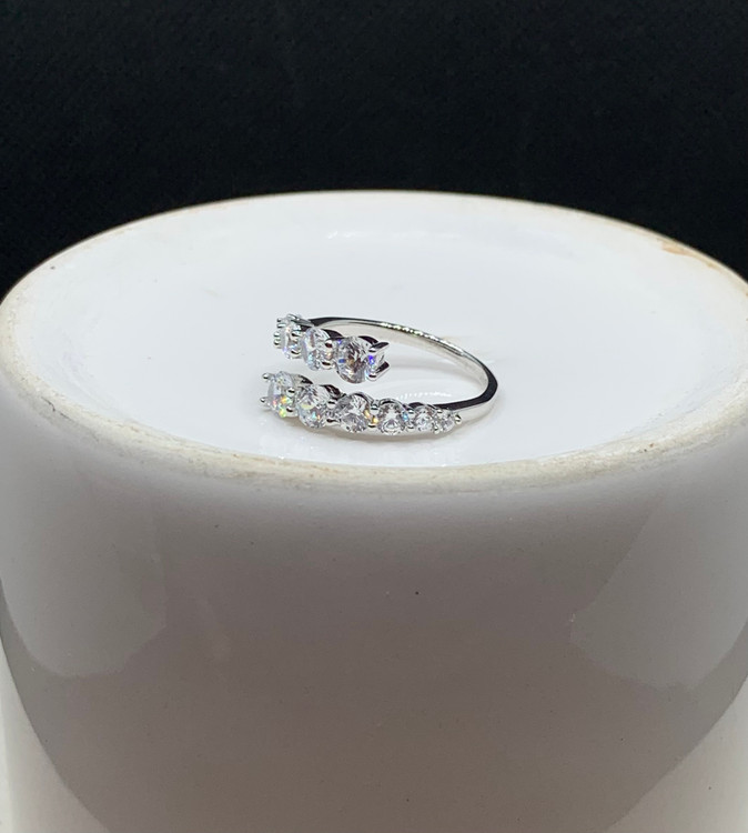 انگشتر نقره زنانه دو سر تنیسی