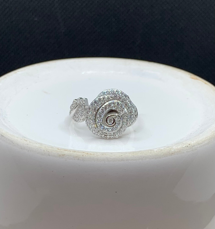 انگشتر نقره زنانه دو سر مدل گل و برگ